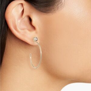 Nadri New Bezel Cz thin hoops Silver